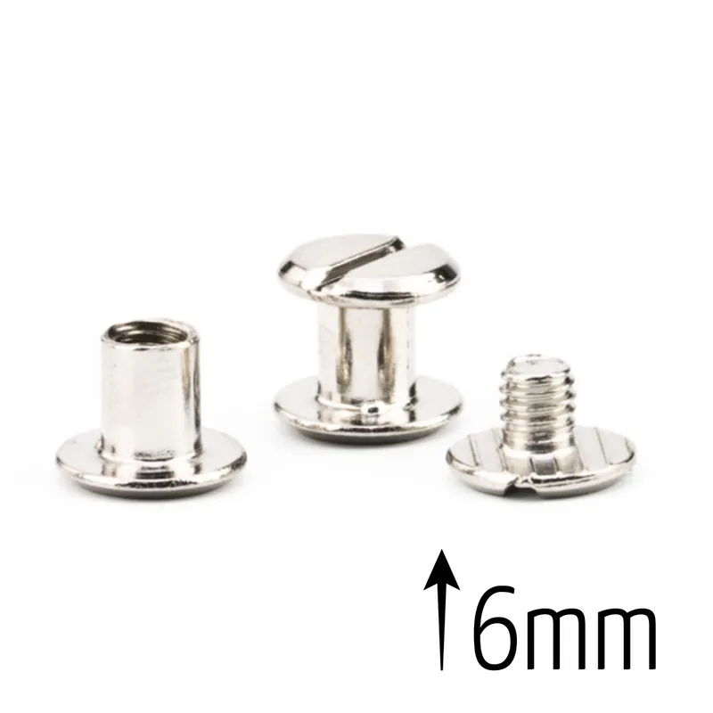 Angebot Buchschrauben Gürtelschrauben silber für Taschen Henkel – Alternative für Nieten Ø10mm x 6mm