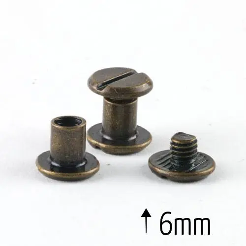 Mega-Angebot Buchschrauben Gürtelschrauben messing für Taschen Henkel – Alternative für Nieten Ø10mm x 6mm