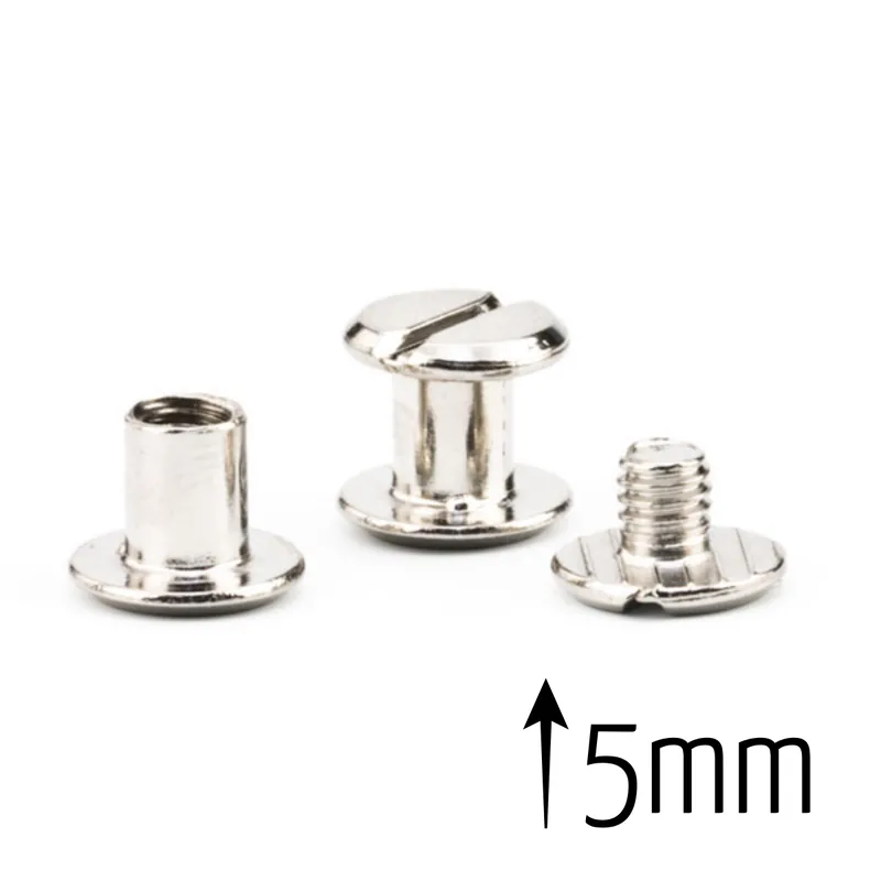 Schnäppchen Buchschrauben Gürtelschrauben silber für Taschen Henkel – Alternative für Nieten Ø10mm x 5mm