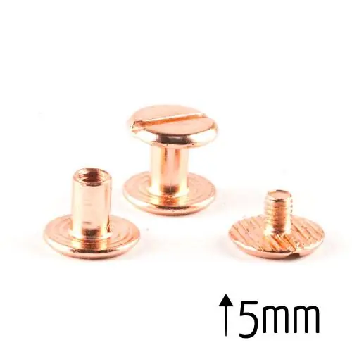 Mengenrabatt Buchschrauben Gürtelschrauben kupfer für Taschen Henkel – Alternative für Nieten Ø10mm x 5mm