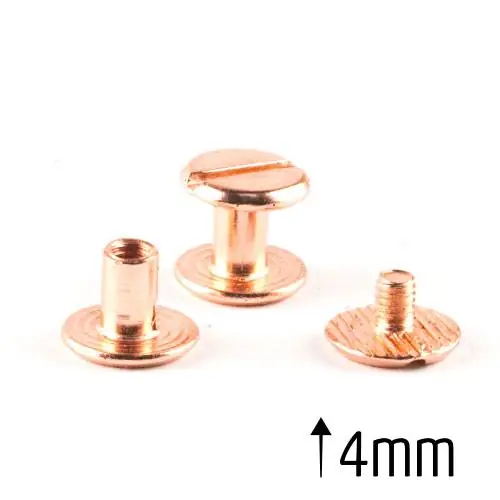 Buchschrauben Gürtelschrauben kupfer für Taschen Henkel – Alternative für Nieten Ø10mm x 4mm Jetzt Bestellen