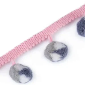 Bommelborte Multicolor Ø15mm rosa grau blau weiß Nur Für Kurze Zeit