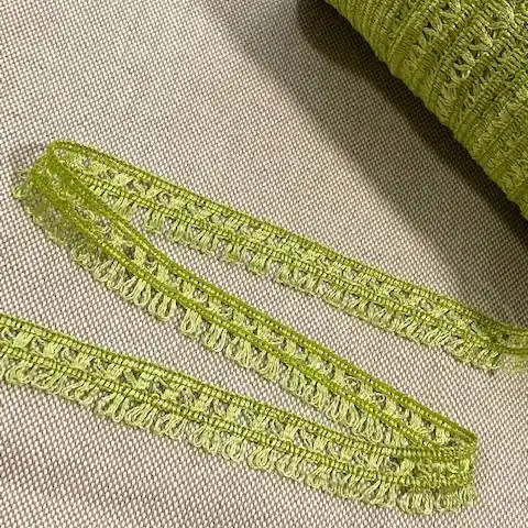 Beliebt zarte Fransenborte grün für deinen Boho Style – Spitze aus Baumwolle