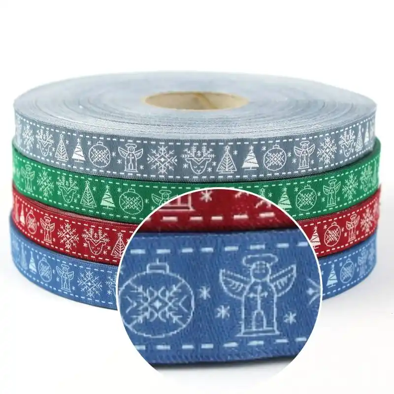 Top-Preis Webband Nordische Weihnachen blau – 1,5cm breit von Blaubeerstern doubleface