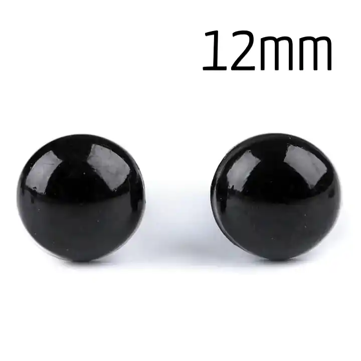 Sicherheits Steckauge 12mm – Knopf für Teddy Augen schwarz rund Ab Werk