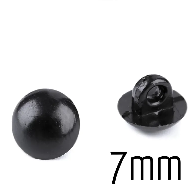 Top-Preis Knopfauge schwarz 7mm zum annähen – Knopf für Teddy Augen schwarz rund