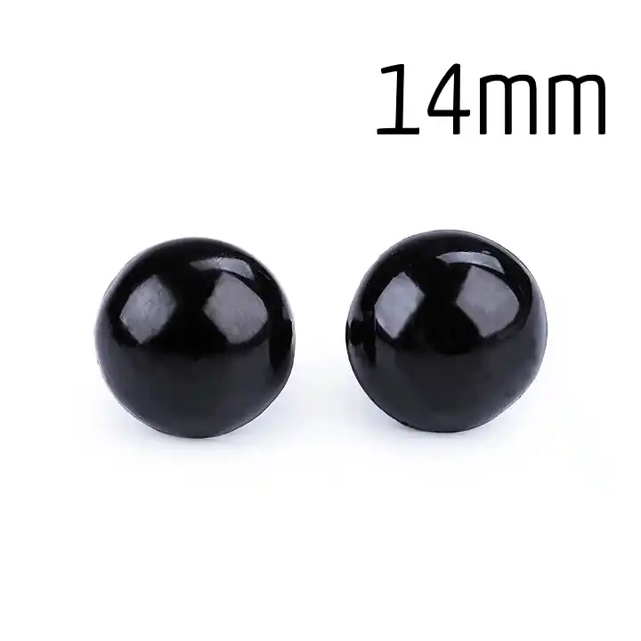 Weltweiter Versand Sicherheits Steckauge 14mm – Knopf für Teddy Augen schwarz rund