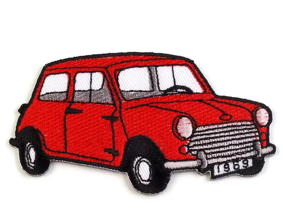 Bügelbild kleines Auto rot – Applikation zum Aufbügeln Markenprodukt