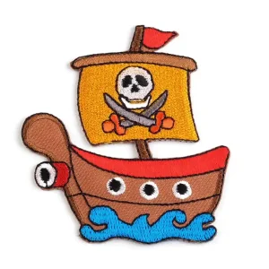 Bügelbild Piratenschiff braun - Applikation zum Aufbügeln Jetzt Zugreifen