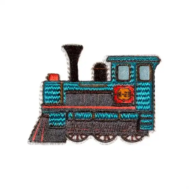 Bügelbild Eisenbahn Dampflock blau – Applikation zum Aufbügeln Original
