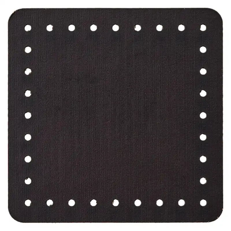 Markenprodukt Leder Patch Label schwarz 55x55mm groß für Taschengriffe aus Recycling Leder Fixierpatches Gurtband