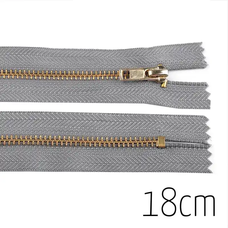 Reißverschluss grau Metall 18cm lang nicht teilbar für Hosen & Taschen – Messing 4mm Direktkauf