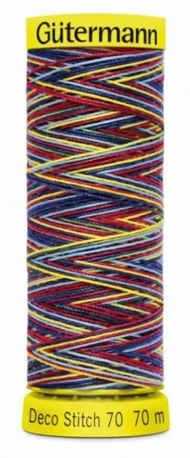 Deco Stitch 70 Multicolor Fb. 9831 – 70m Nähgarn von Gütermann – bunte Nähseide Beliebt