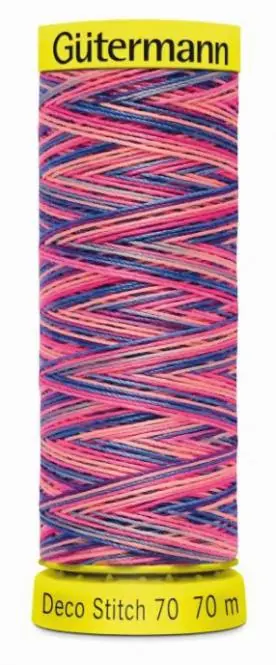 Geprüft Deco Stitch 70 Multicolor Fb. 9819 – 70m Nähgarn von Gütermann – bunte Nähseide