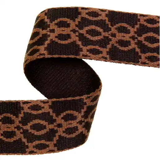 breites Gurtband braun mit Ornamenten – Taschengurt Gürtelband Rucksack Einfassband Nur Heute