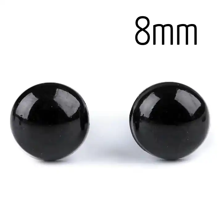 Sicherheits Steckauge 8mm – Knopf für Teddy Augen schwarz rund Markenware