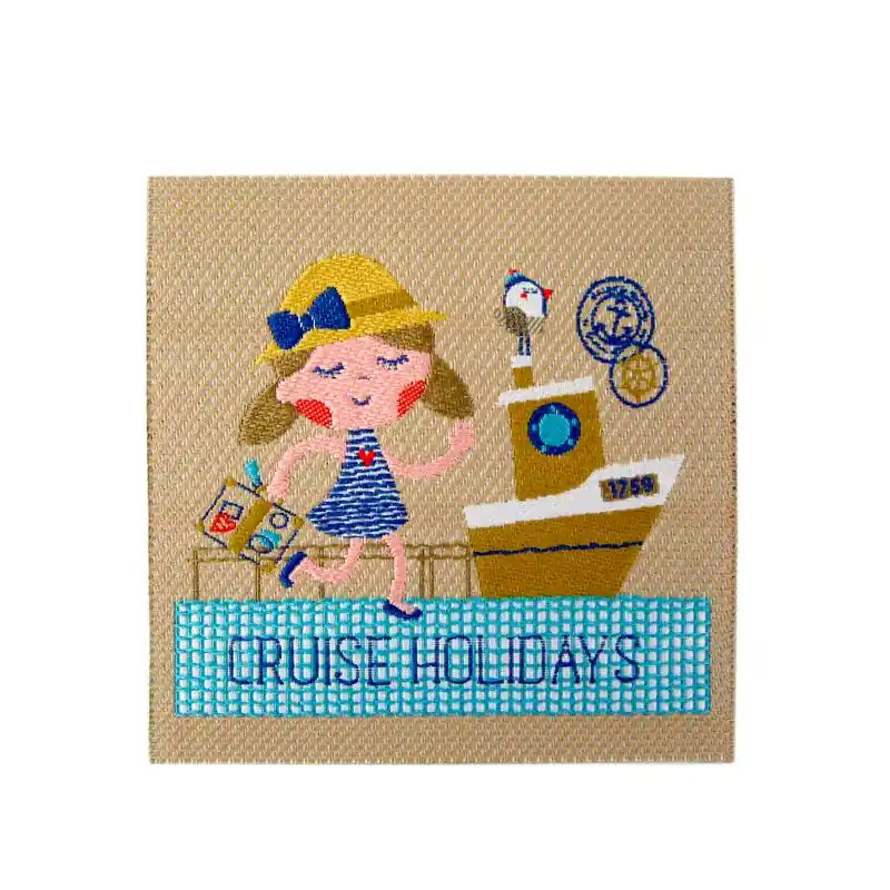 Angebot Bügelbild Mädchen Boot Anker Möwe – Applikation zum Aufbügeln