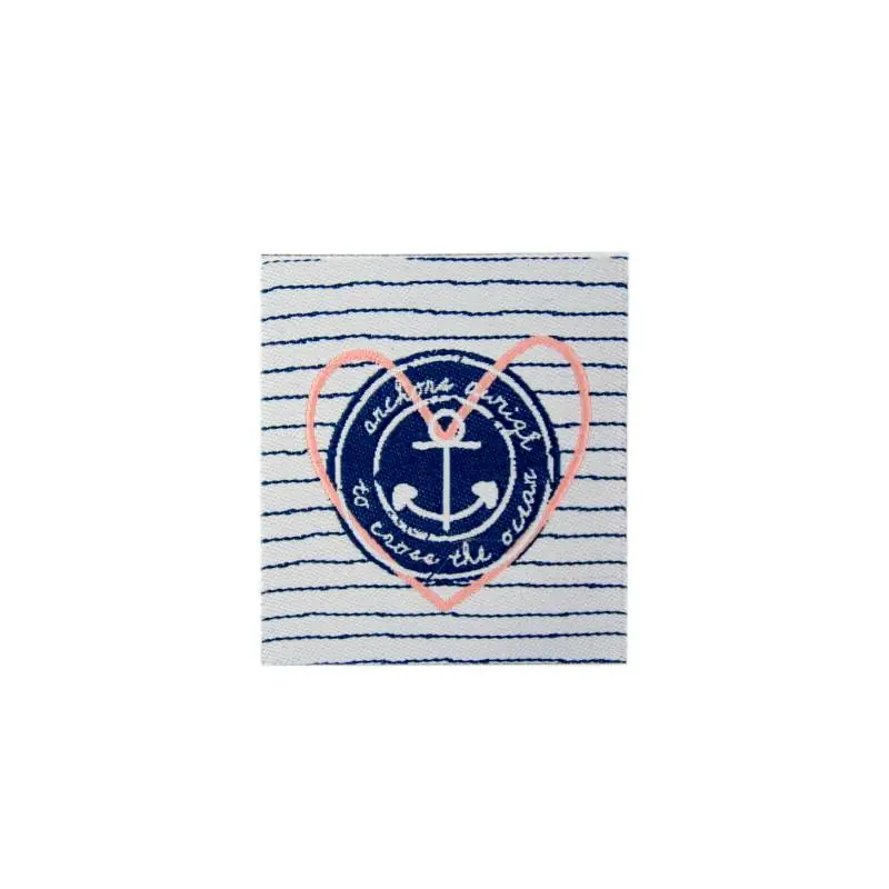 Bügelbild Anker Herz Streifen – Applikation zum Aufbügeln Top-Preis