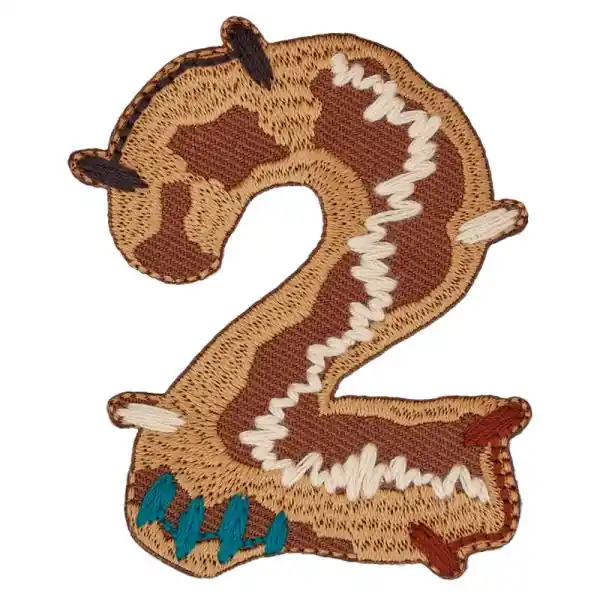 Bügelbild Zahl 2 braun Urban Style- Applikation zum Aufbügeln Hochwertig