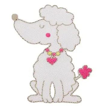 Bügelbild Hundedame mit Halsband – Applikation zum Aufbügeln Versand Am Gleichen Tag