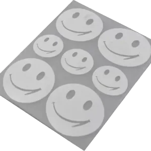Bügelbild Refektor Smilie 7x - reflektierende Applikation zum Aufbügeln Markenprodukt