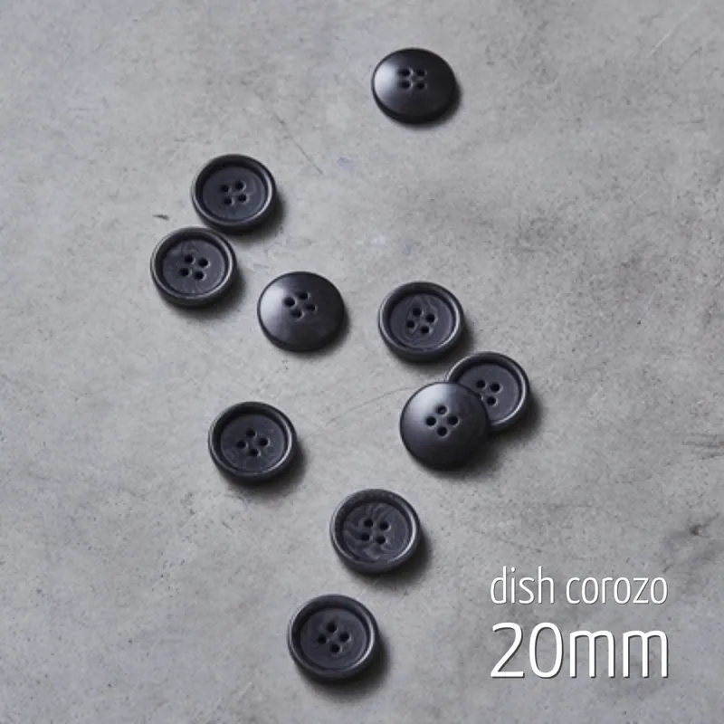 Knopf rund 20mm anthrazit 4 Loch – Dish Corozo Button anchor von meetMILK Top-Angebot