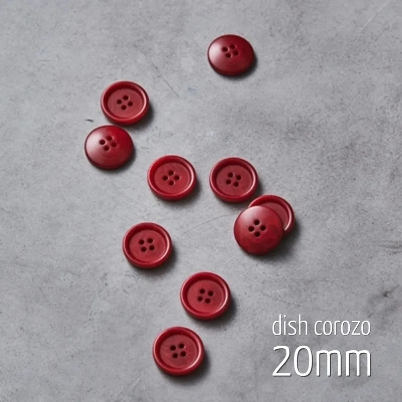 Knopf rund 20mm rot 4 Loch – Dish Corozo Button berry von meetMILK Sale