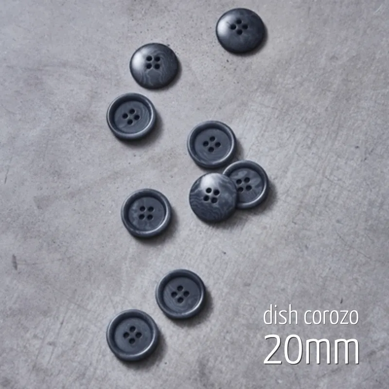 Preisreduziert Knopf rund 20mm graublau 4 Loch – Dish Corozo Button white von meetMILK