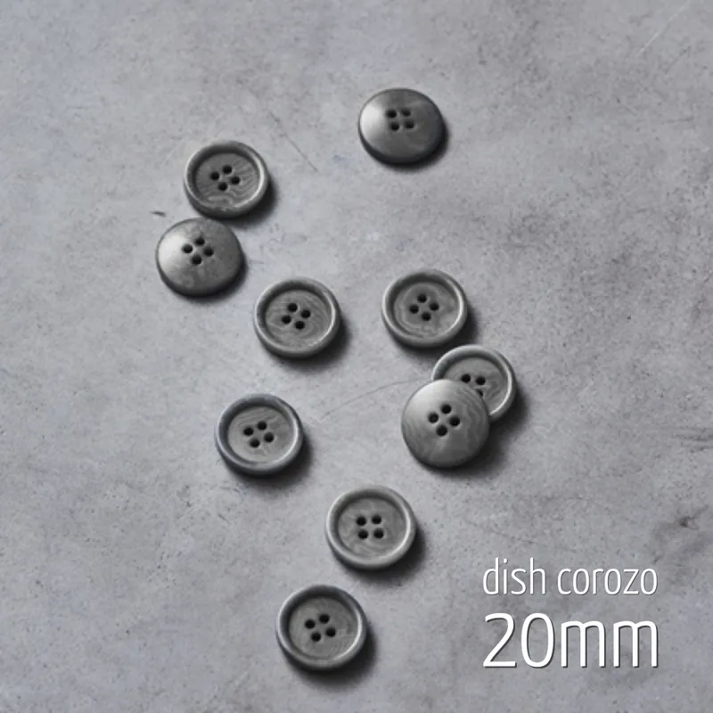 Limited Edition Knopf rund 20mm hellgrau 4 Loch – Dish Corozo Button sky von meetMILK