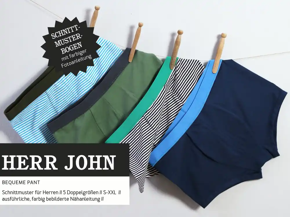 Schnittmuster HERR JOHN • Bequeme Pants für den Mann von Studio Schnittreif • Gr. S-XXL Unterhose Begrenztes Angebot