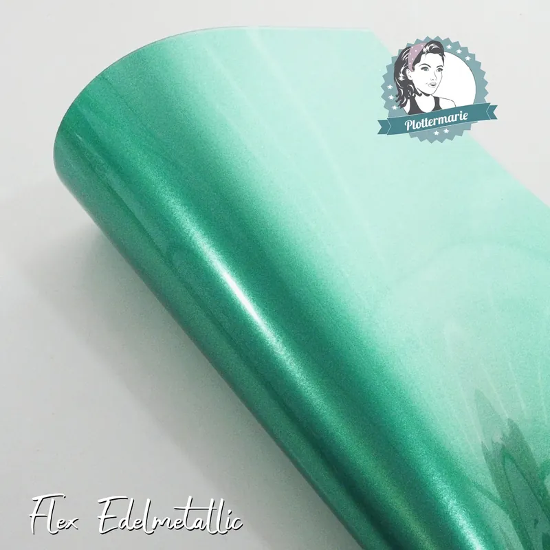 Flexfolie für Textildruck Edelmetallic A4 grün- Plotterfolie von Plottermarie Flex 90µ Premium