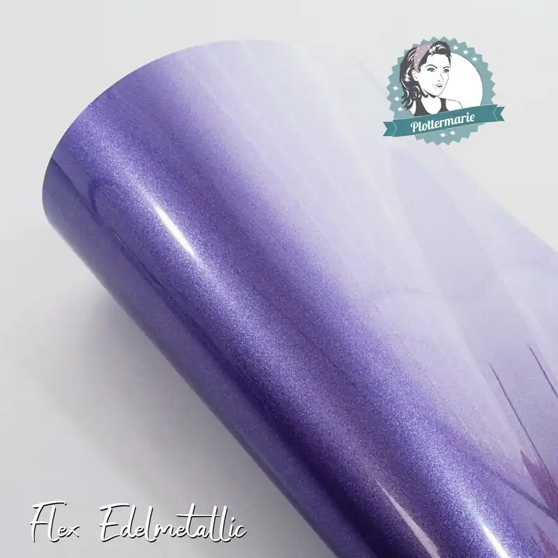 Preisreduziert Flexfolie für Textildruck Edelmetallic A4 violett – Plotterfolie von Plottermarie Flex 90µ