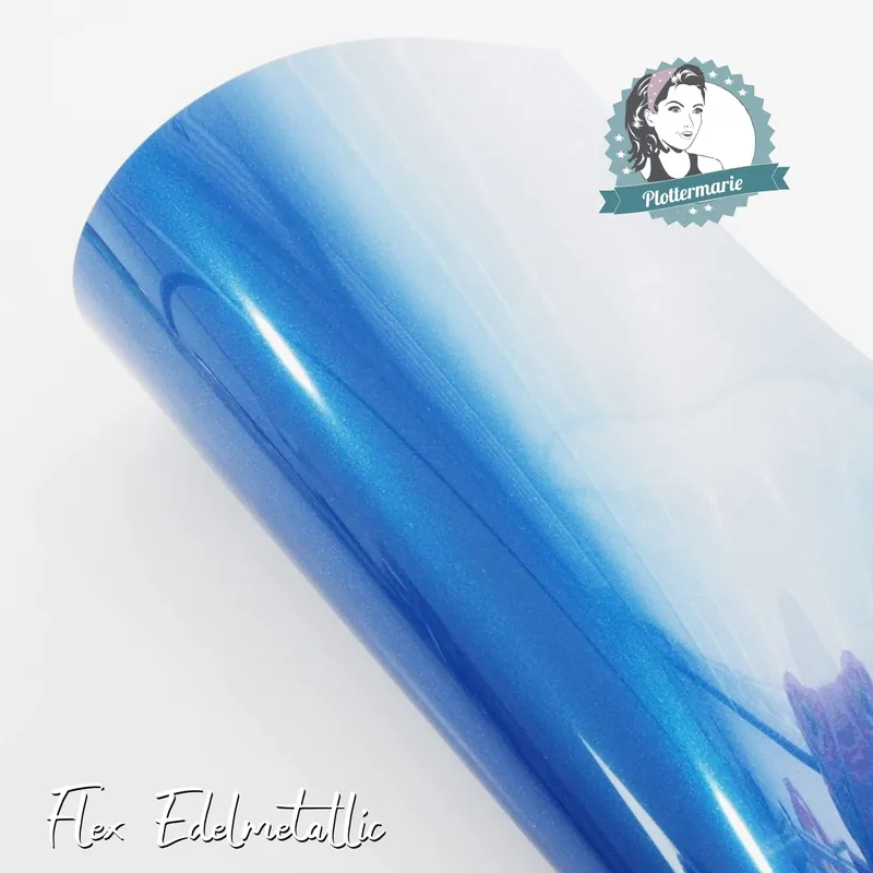 Neue Kollektion Flexfolie für Textildruck Edelmetallic A4 blau – Plotterfolie von Plottermarie Flex 90µ