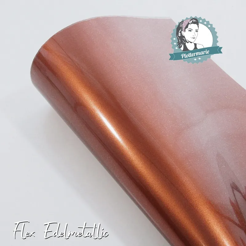 Geld-Zurück-Garantie Flexfolie für Textildruck Edelmetallic A4 kupfer – Plotterfolie von Plottermarie Flex 90µ