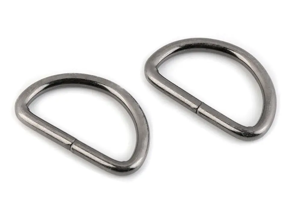 Metall D Ring 30mm nickel schwarz – für Taschen & Gurtbänder Top-Qualität