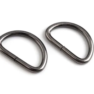 Markenprodukt Metall D Ring 25mm nickel schwarz – für Taschen & Gurtbänder