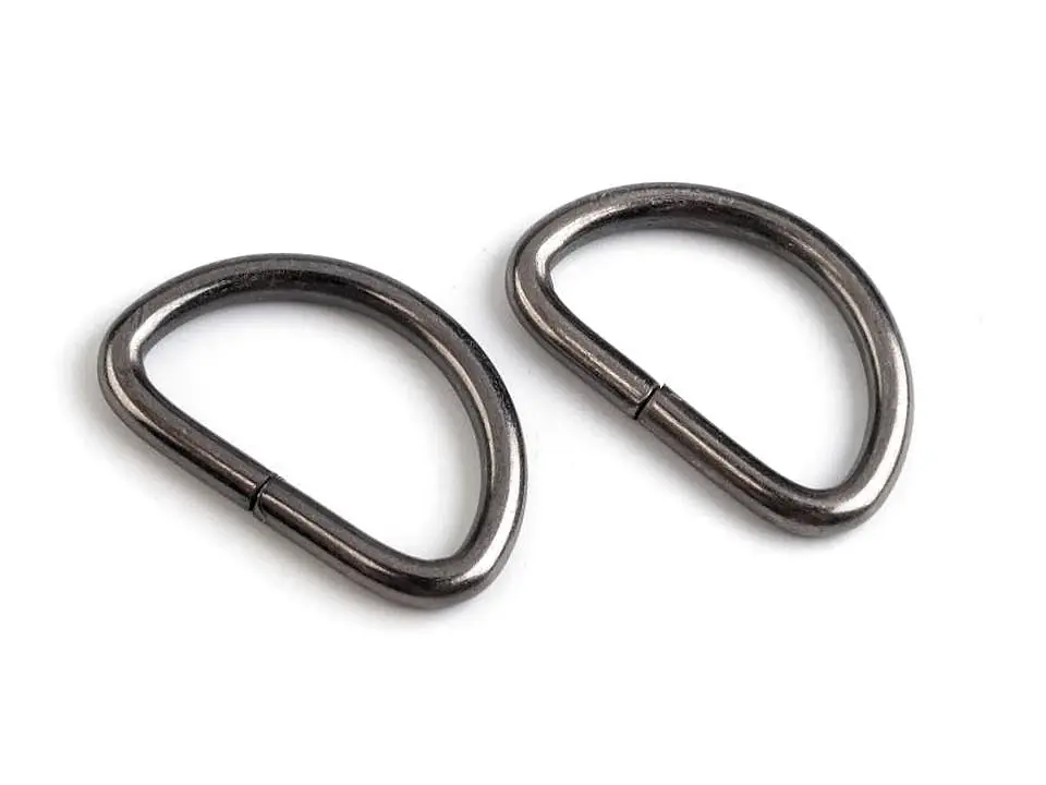 Markenprodukt Metall D Ring 25mm nickel schwarz – für Taschen & Gurtbänder