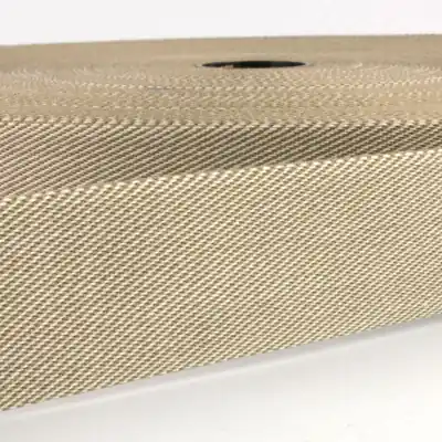 4cm Gurtband Doubleface Streifen beige weiß – Taschengurt Gürtelband beidseitig nutzbar Kostenloser Rückversand