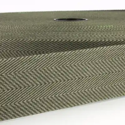 Mengenrabatt 4cm Gurtband Doubleface Fischgrät oliv grün – Taschengurt Gürtelband beidseitig nutzbar