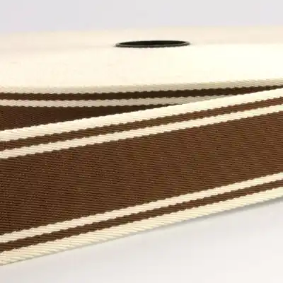 Top-Seller 4cm Gurtband Streifen breit braun creme – Taschengurt Gürtelband Rucksack Gurt
