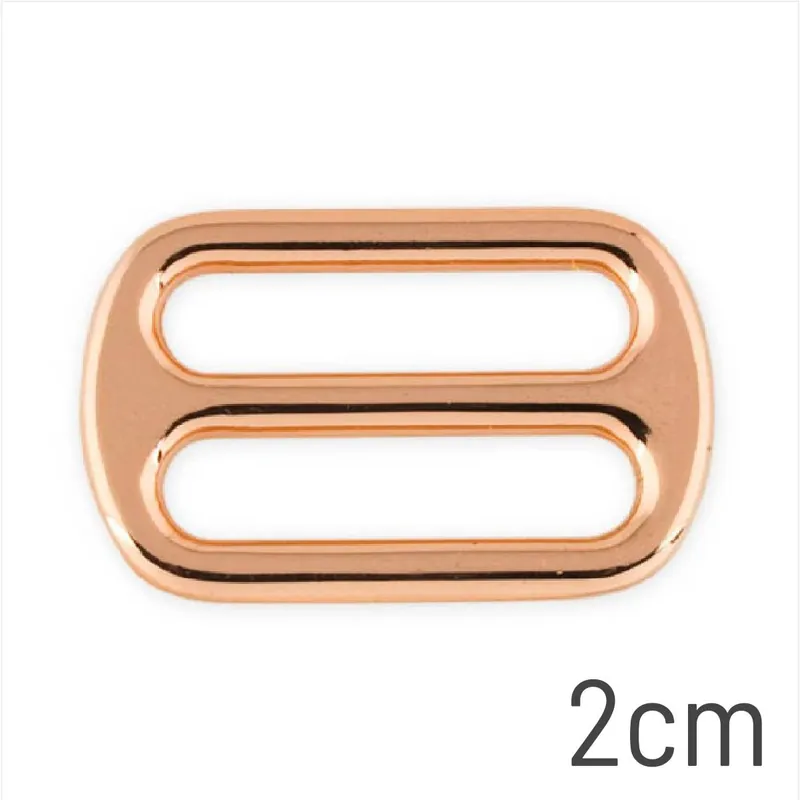Metall Schieber Maxi 20mm rosegold – Leiterschnalle Stegschnalle für Gurtbänder Exklusiv