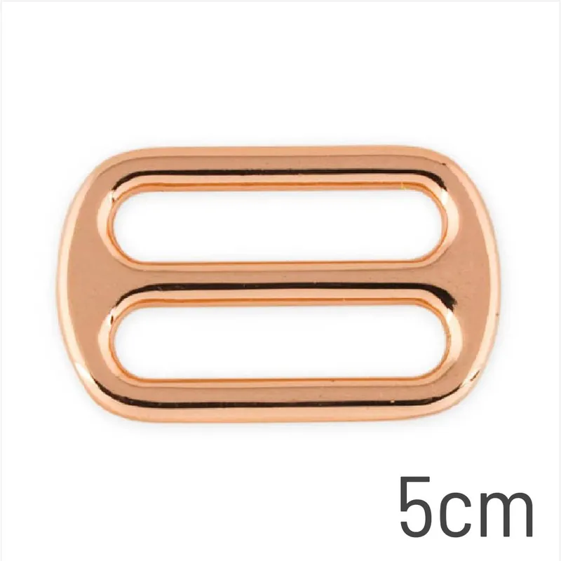 Top-Preis Metall Schieber Maxi 50mm rosegold – Leiterschnalle Stegschnalle für Gurtbänder