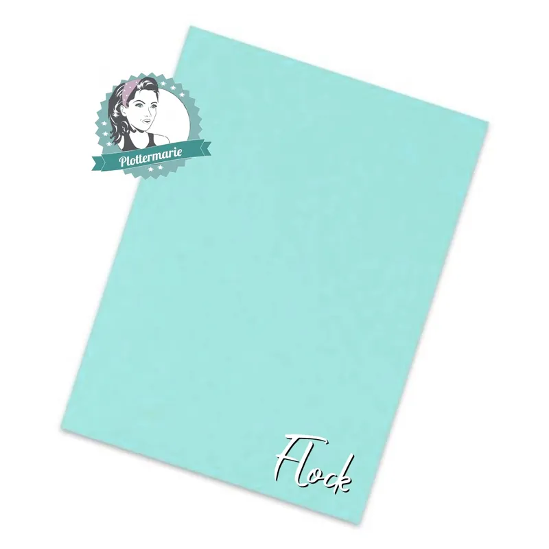Flockfolie für Textildruck mint A4 – Plotterfolie von Plottermarie Flock Velours 480µ Im Trend