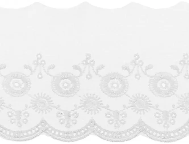 Baumwoll Spitzen Borte weiß 8cm breit – Taufe Konfirmation Landhaus & Hochzeit Top-Seller