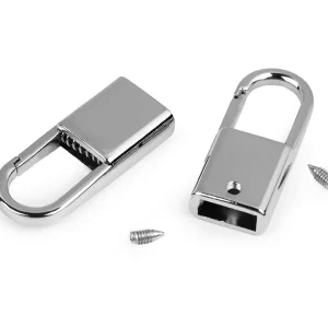 Rabatt Mini Karabiner silber für 9mm breite Flachkordel oder Webbänder - für Brillen- oder Maskenbänder