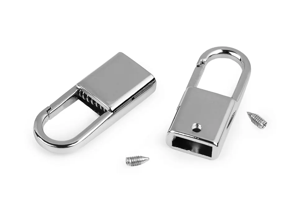 Rabatt Mini Karabiner silber für 9mm breite Flachkordel oder Webbänder – für Brillen- oder Maskenbänder