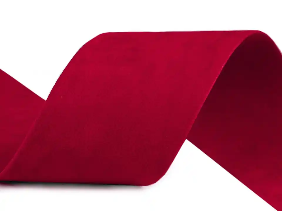 Top-Seller Samtband rot 40mm breit Wildlederoptik beidseitig – velvet ribbon doubleface red