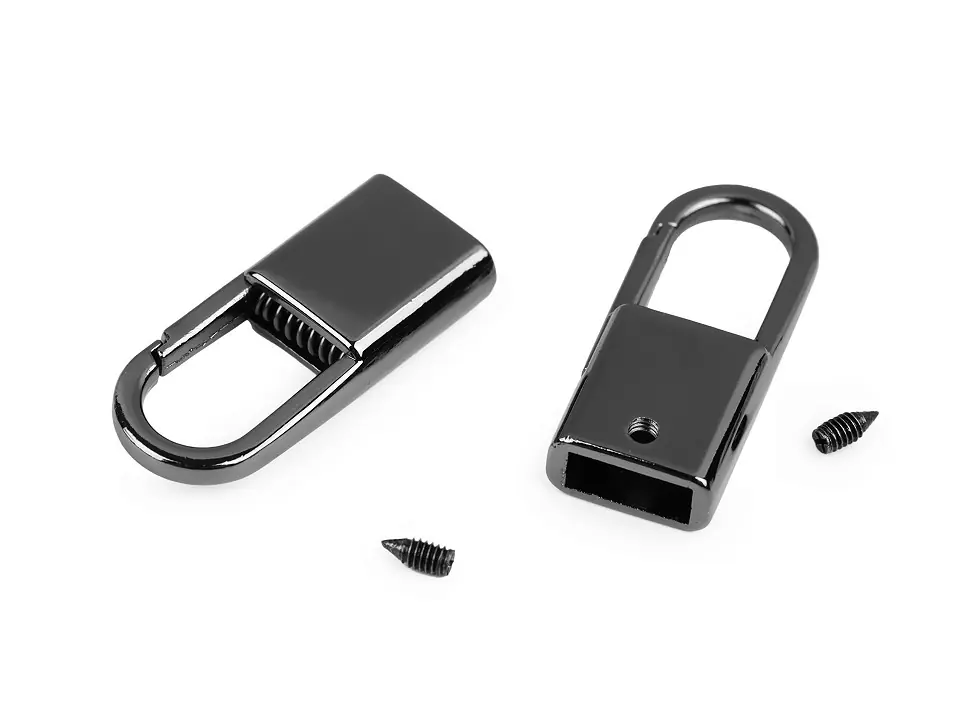 Expressversand Mini Karabiner nickel für 9mm breite Flachkordel oder Webbänder – für Brillen- oder Maskenbänder