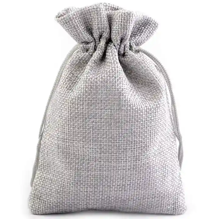 Exklusiv Säckchen grau im Jute Look für kleine Geschenke Adventskalender & Co 10x12cm