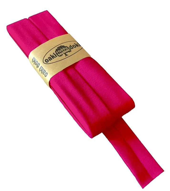 Gleich Bestellen 3m Elastisches Schrägband aus Jersey himbeere pink – Jerseyschrägband 40/20/10